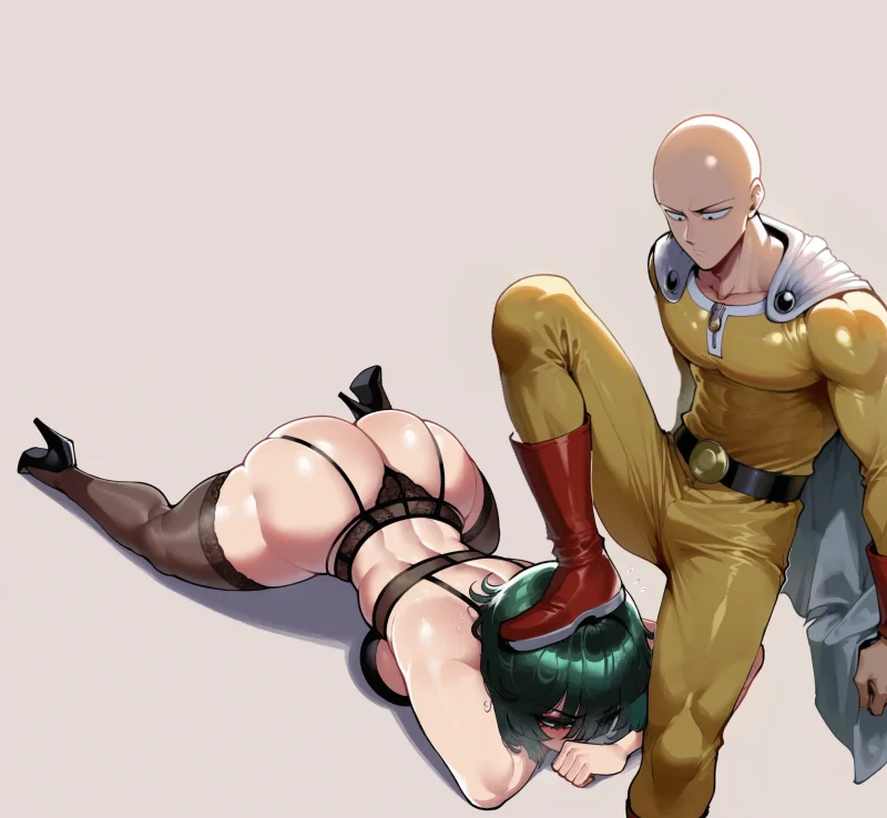 Fubuki on all fours getting fucked by One Punch Man
