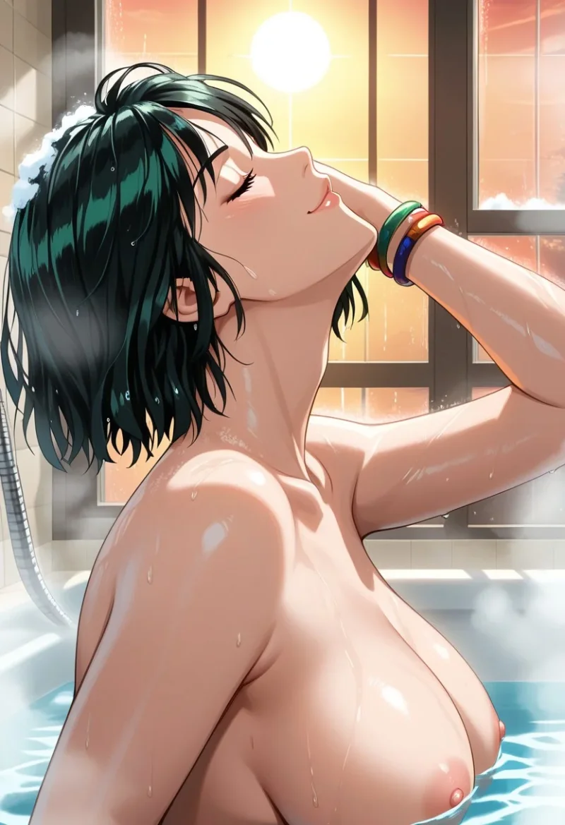 Fubuki in the bath with big tits and soap suds