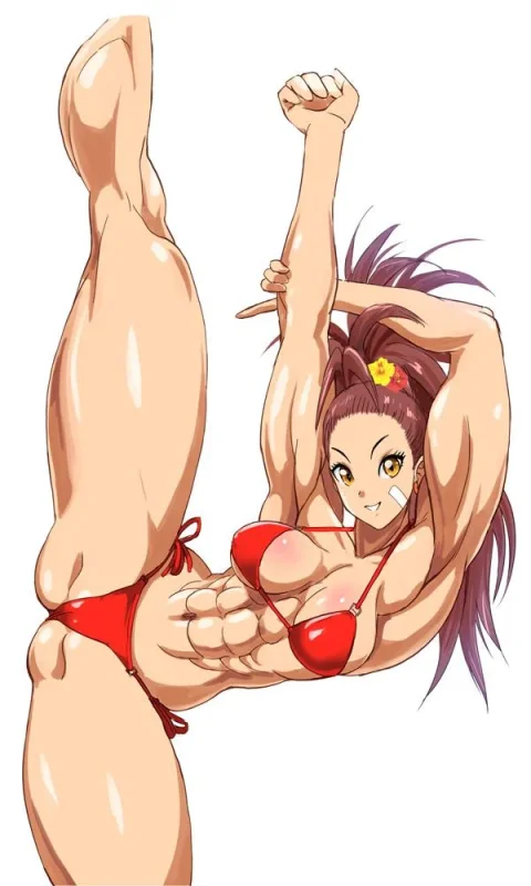Captain Mizuki in red bikini tittyfucking with her big tits out, One Punch Man