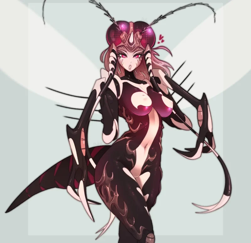 Mosquito Girl from One Punch Man posing nude with big tits out