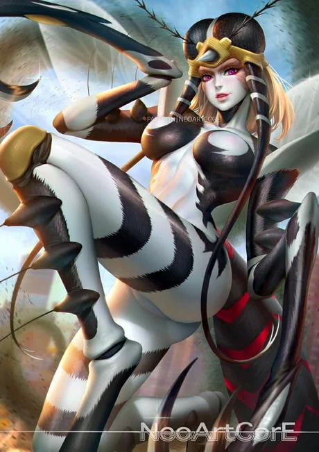 Mosquito Girl from One Punch Man spreading her legs wide open