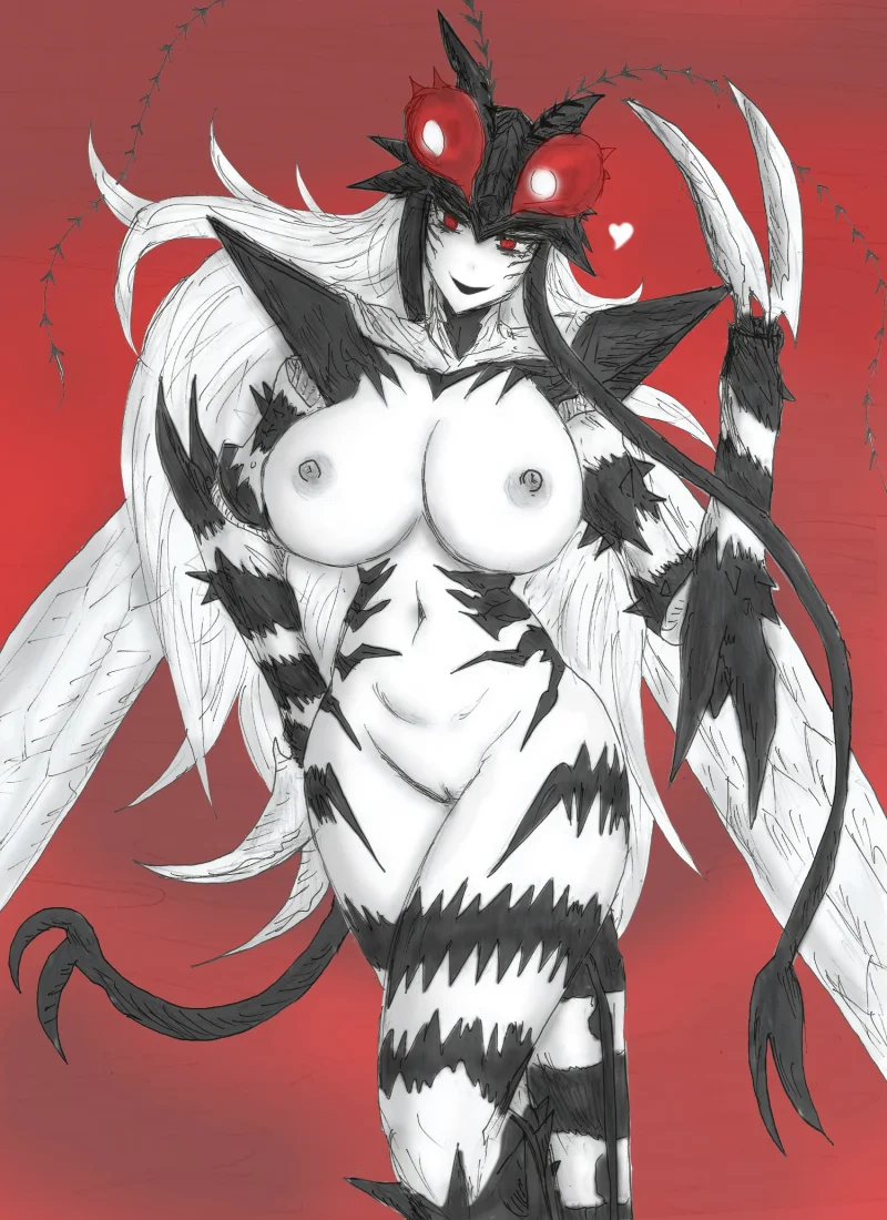 Mosquito Girl from One Punch Man nude with big tits and bug wings